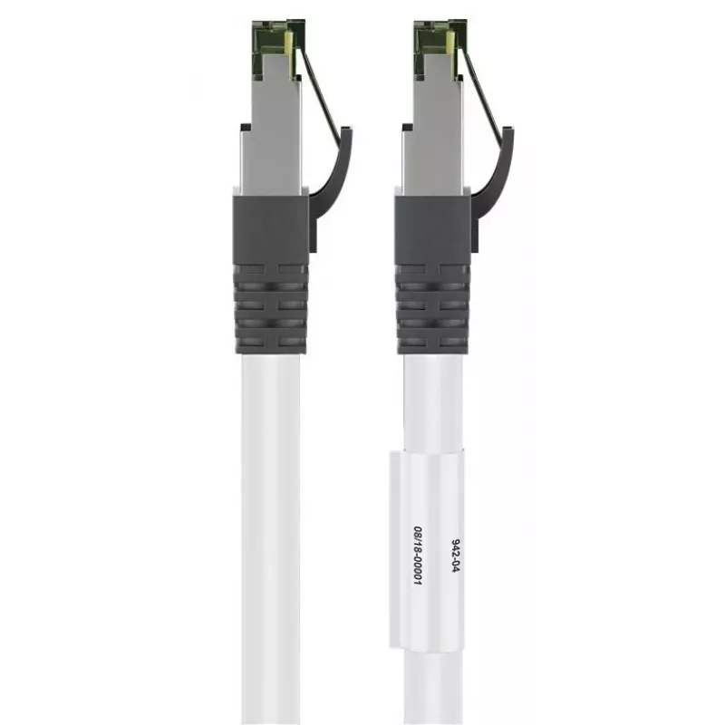 DSIT RJ45 netwerkkabel S/FTP PiMF met CAT 8 ruwe kabel wit 1 m