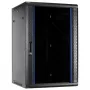 DSIT 27U wandmontage-serverkast met glazen deur, 600x600x1300 mm, zwart