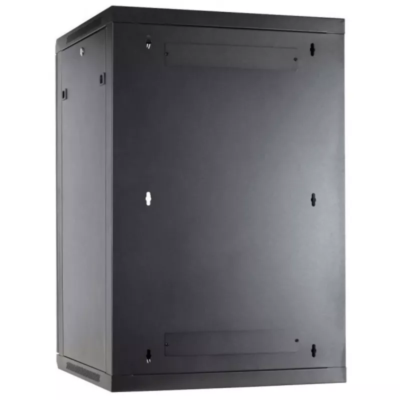 DSIT 27U wandmontage-serverkast met glazen deur, 600x600x1300 mm, zwart