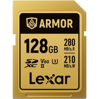 Lexar Professional ARMOR GOLD 128GB SDXC UHS-II V60 geheugenkaart (LSDAMGL128G-RNNNG)