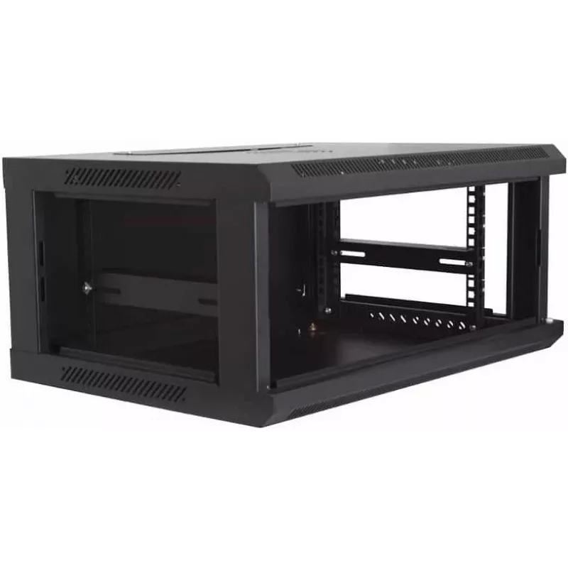 DSIT DS6604 4U wandmontage-serverbehuizing met glazen deur, 600x600x280 mm, zwart