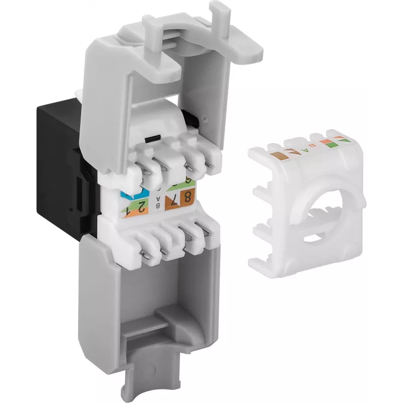 DS-IT CAT6a UTP keystone-netwerkconnector - gereedschapsloos - zwart (DS-KC-UTP6A-TL-1)