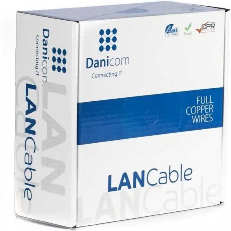 DSIT DANICOM CAT6 UTP 100m buitenkabel met massieve geleider, PE-mantel, Fca