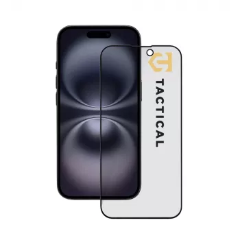 Tactical Glass Shield Privacy 5D displayschermfolie voor iPhone 15 / 16, zwart