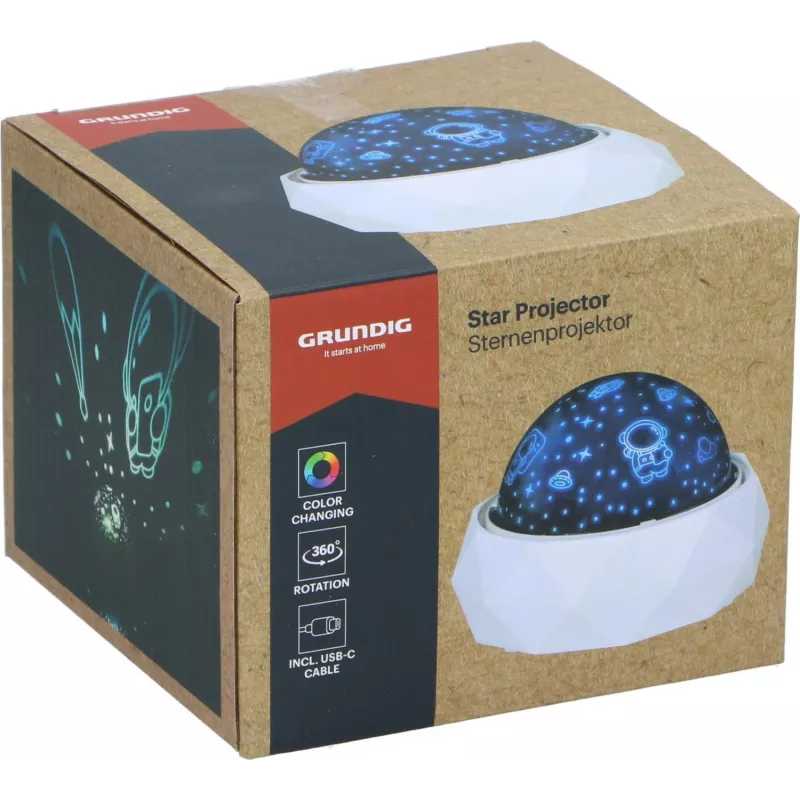GRUNDIG sterrenprojector LED-nachtlamp met roterende sterrenbeelden