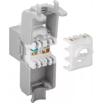 DS-IT CAT6a UTP keystone netwerkdoos - gereedschapsloos - grijs (DS-KC-UTP6A-TL-2)