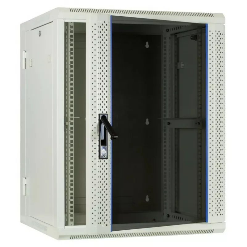 DSIT DS6615W-DOUBLE 6U omkeerbare wandmontage serverkast met gehard glazen deur, wit (600x450x370 mm)