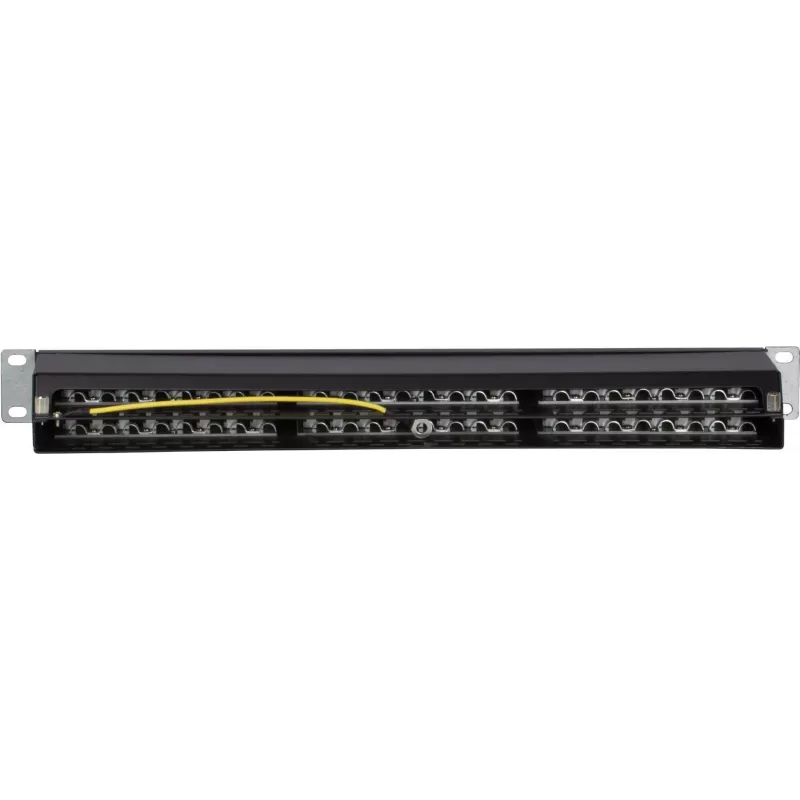 DS-IT CAT6 FTP 48-poorts 19 inch 2U afgeschermd patchpanel, zwart