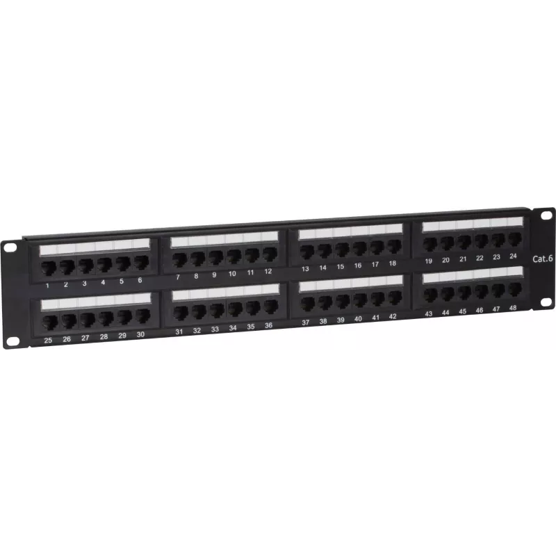 DSIT DS-Patch6-48UTP CAT6 UTP 19 inch 48-poorts netwerk-patchpanel, 1U, zwart