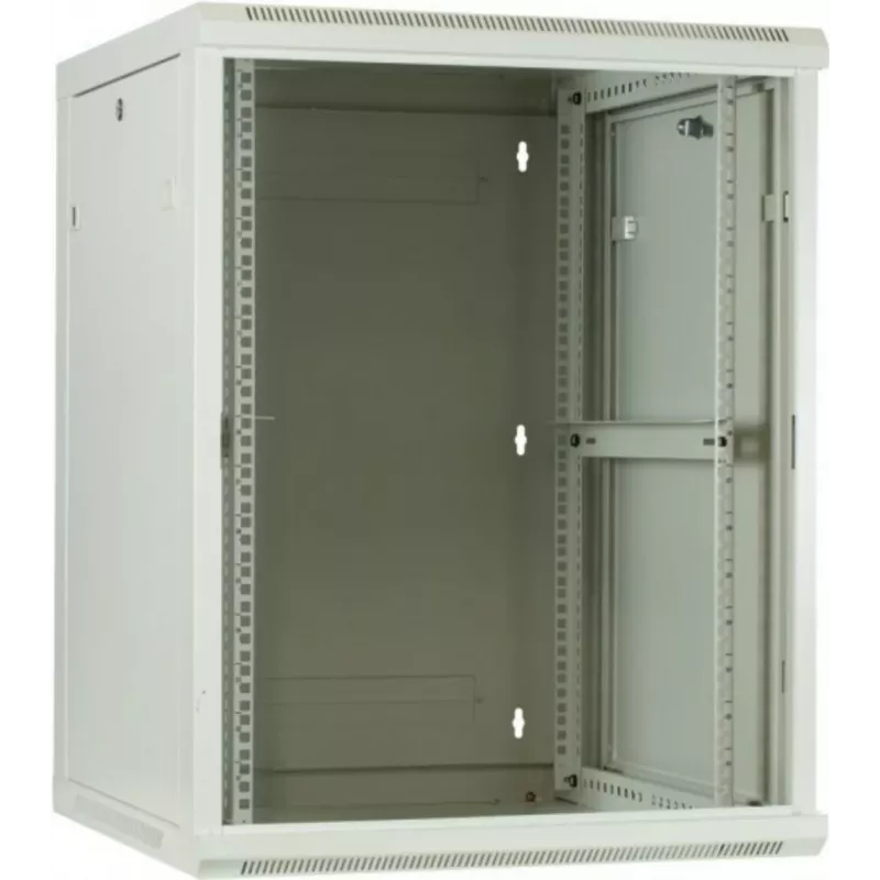 DSIT 12U wandmontage serverkast met glazen deur, wit, 600x600x635 mm