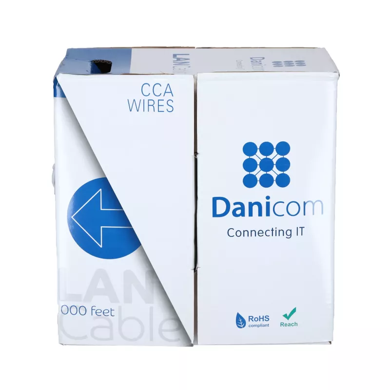 DSIT CAT5e U/UTP netwerkkabel, 26/7 AWG, flexibel, 305 m, grijs, CCA