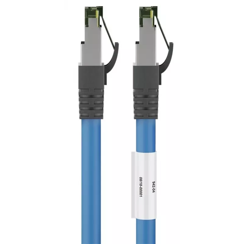 DSIT CAT 8 S/FTP PiMF RJ45 netwerk-patchkabel, 0,25 m, blauw, 40 Gbps, 2000 MHz