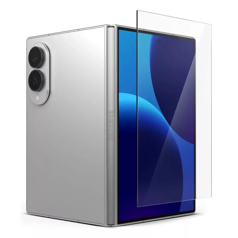 Ringke Cover Display Easy Slide gehard glas screenprotector 2-pack voor Samsung Galaxy Z Fold 8 transparant