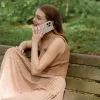 UNIQ Coehl Terrazzo hoes voor iPhone 14 Plus / 15 Plus, koraalroze
