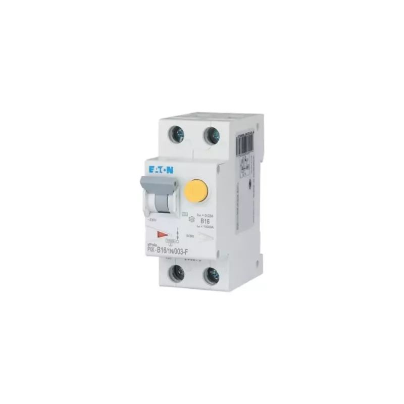 Eaton PXK-B16/1N/003-F RCBO combinatieschakelaar, B16 1P+N 30mA type A, 230V, 6kA, 2TE