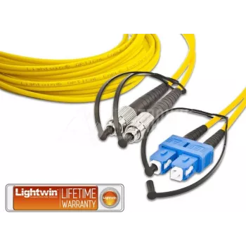 Lightwin LDP-09 FC-SC 10.0 duplex singlemode glasvezel-patchkabel, FC naar SC, OS2, 10 m, geel