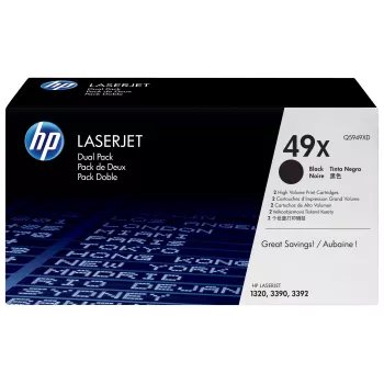 HP 49X High Yield zwarte tonercartridges dubbelpack (Q5949XD)