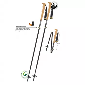 Komperdell FX Lite Carbon Vario Summit Compact trekkingstokken - titanium