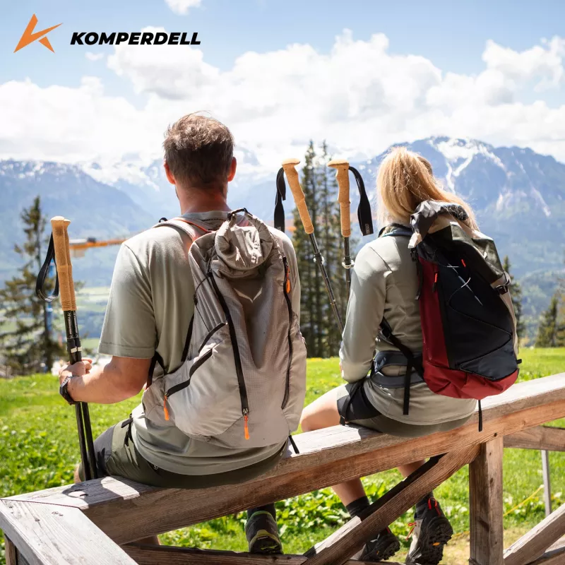 Komperdell FX Lite Carbon Vario Summit Compact trekkingstokken - titanium
