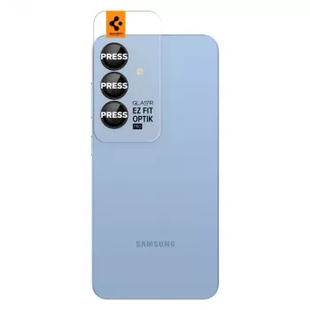 Spigen Optik Pro Glas.tR EZ Fit camera-bescherming 2-pack voor Samsung Galaxy S25 - zwart