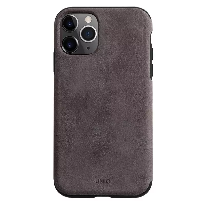 UNIQ Sueve iPhone 11 Pro hoesje van liquid silicone, taupe warm grey