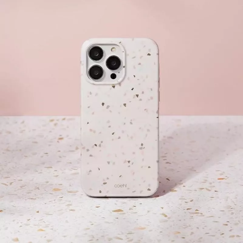 UNIQ Coehl Terrazzo hoesje voor iPhone 14 Pro Max, zandsteen