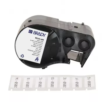 BRADY BMP51/BMP53/M511 zelflaminerende vinyl labelset, 25,4 mm x 6,4 m, wit/transparant, B-499