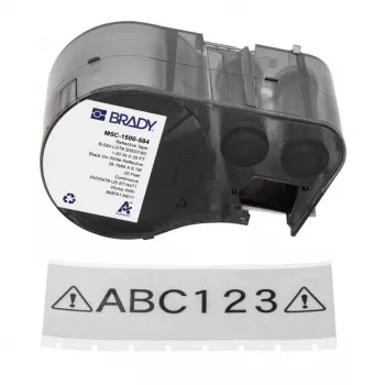 BRADY BMP51/BMP53/M511 krimpkous-labelcassette, zwart op wit, 25,4 mm x 25,4 mm, 250 labels