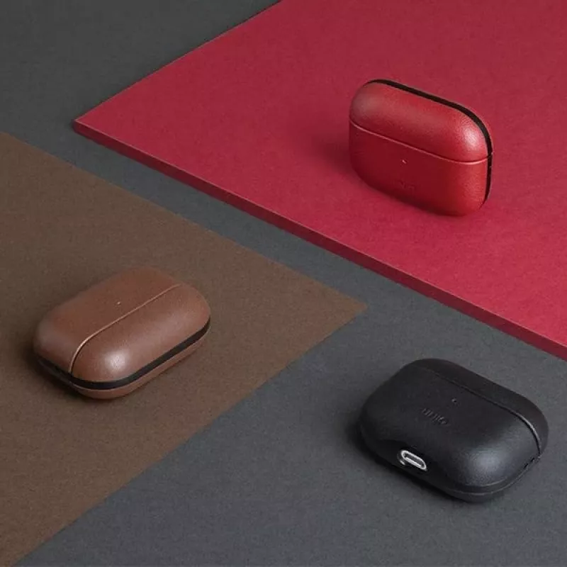 UNIQ Terra echtleren case voor Apple AirPods Pro – olijfgroen