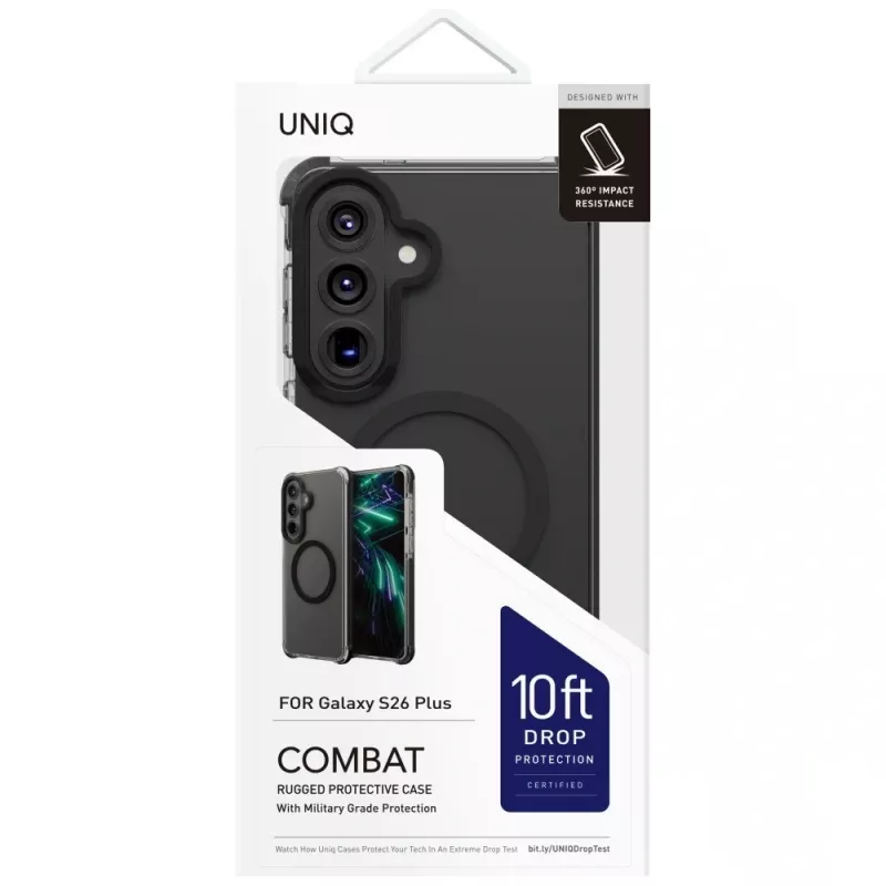 UNIQ Combat Case voor Samsung Galaxy S26+ met MagClick-oplaadfunctie - zwart