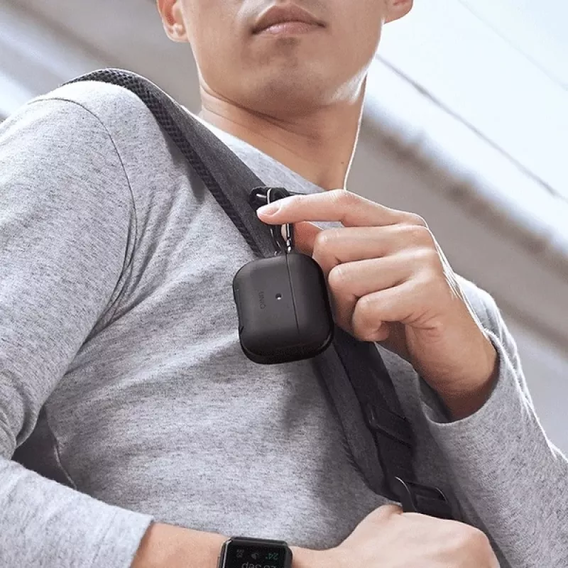 UNIQ Valencia antibacteriële hoes voor AirPods Pro – middernachtzwart