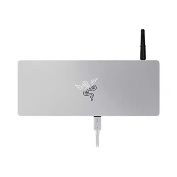 Razer Thunderbolt 4 Dock Mercury Chroma - 10-in-1 dockingstation met RGB-verlichting, 90W Power Delivery, 8K/5K display-ondersteuning, Gigabit Ethernet, UHS-II SD-kaartlezer, 3x Thunderbolt 4, 3x USB-A, aluminium