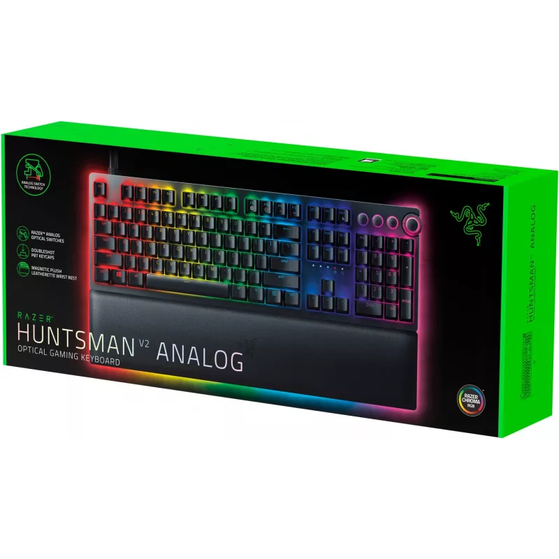 Razer Huntsman V2 bedraad gamingtoetsenbord, Analog Optical-switches, US-indeling, RGB, zwart (RZ03-03610100-R3M1)