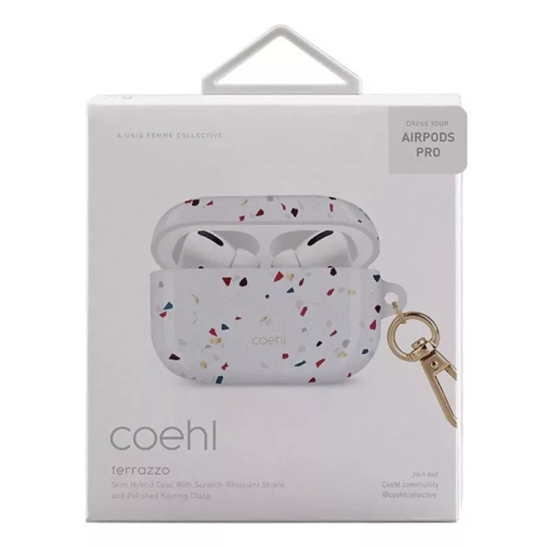 UNIQ Coehl Terrazzo hoes voor Apple AirPods Pro - naturelwit