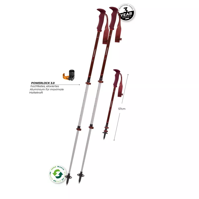Komperdell Trailmaster Zero Compact trekkingstokken - Malbec