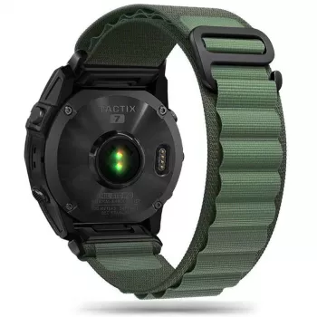 TECH-PROTECT NYLON PRO armband voor Garmin Fenix 5 / 6 / 6 Pro / 7, 22 mm QuickFit, legergroen