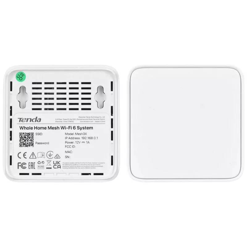 Tenda MX3 (2-pack) AX1500 whole-home mesh wifi 6-systeem, dualband, 2 Gigabit-poorten per eenheid, wit