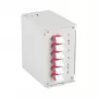 EFB DIN-rail verdeelbox OM4, 12x LC-pigtail, 6x LC-duplex koppeling, lichtgrijs