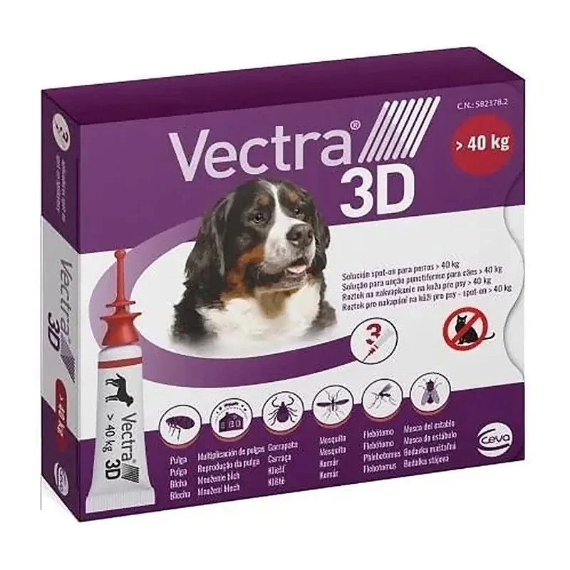 Ceva Vectra 3D voor honden boven 40 kg, 3 pipetten
