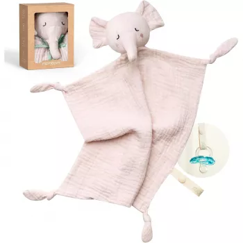 Momcozy katoenen knuffelolifant voor baby's, roze