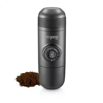 Wacaco Minipresso GR draagbare espressomachine - handmatig, 8 bar, gemalen koffie, zwart