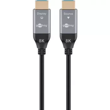 GOOBAY Optical Hybrid Ultra High-Speed HDMI-kabel (AOC) 8K / 60Hz - 20m, 48 Gbit/s, zwart/grijs