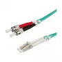 VALUE 21.99.8725 Glasvezel-patchkabel, LC naar ST, multimode OM3 50/125 µm, 5 m, turkoois