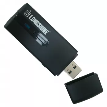 Longshine LCS-8133 WLAN-adapter, USB 3.0, 300Mbit/s, 2.4GHz, 802.11n, mini-dongle, zwart