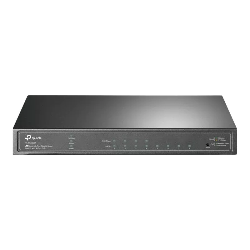 TP-Link Omada SG2008P 10-poorts Gigabit Smart PoE+ switch, 4× PoE+ 62W, 2× SFP, Cloud SDN, ventilatorloos, V3.3