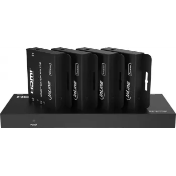InLine® videosplitter/-extender, 1x4, Cat.6, HDMI 4K/30Hz, set