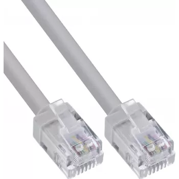 InLine modulaire ronde kabel RJ12, stekker-stekker, 6-aderig, 6P6C, 20m