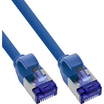 INLINE® B-74914B Slim Cat.6A S/FTP LSZH patchkabel, blauw, 1,5 m, 100-pack (bulk)