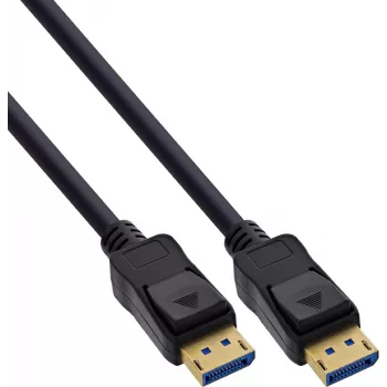 InLine® DisplayPort 2.1 kabel UHBR20 80 Gb/s, zwart, vergulde contacten, 1 m