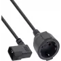 InLine® netkabel-adapter, IEC C14 met schroefdraad naar randaarde stopcontact, 1 m